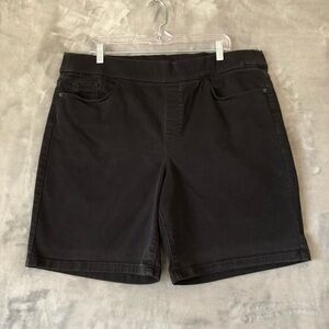DKNY Women Shorts Size XXL Black Plus Size Stretch Pull On Summer Vacations